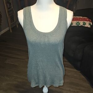 AERIE Women's Green ribbed  Tank Top. Solid! Good condition